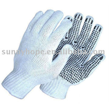 Gants ponctuels pvc sur la paume